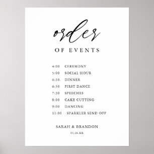 Rustieke Volgorde van Gebeurtenissen Trouwdag Tijd Poster