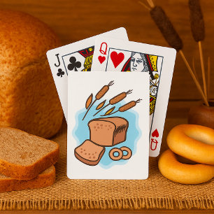 Rustieke volkoren brood boerderij eten pokerkaarten