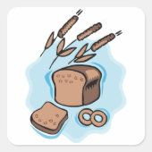 Rustieke volkoren brood boerderij eten vierkante sticker (Voorkant)