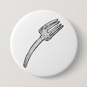 Rustieke  vork retro bestek ronde button 7,6 cm (Voorkant)