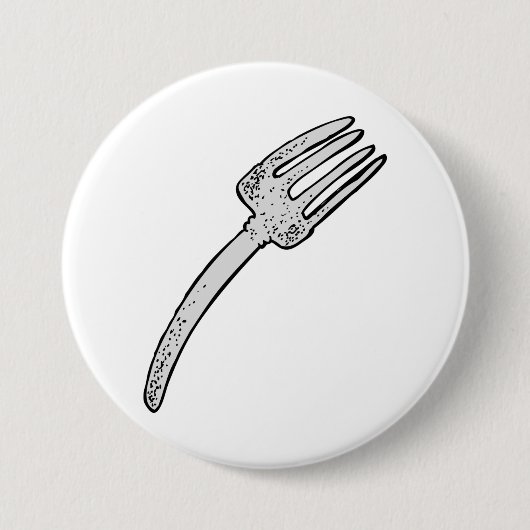 Rustieke  vork retro bestek ronde button 7,6 cm (Voorkant)