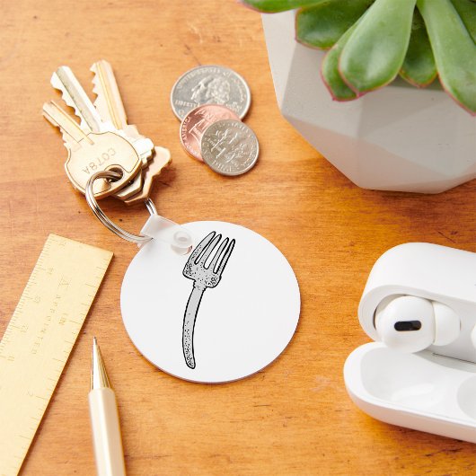 Rustieke vork retro bestek sleutelhanger