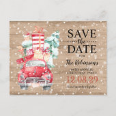 Rustieke Vrachtwagen Kerst Save the Date Aankondigingskaart (Voorkant)