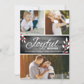 Rustieke vreugdevolle wensen Fotocollage Feestdagenkaart (Voorkant)