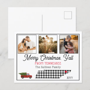 Rustieke Vrolijke Kerstmis East Tennessee Foto Vak Feestdagenkaart