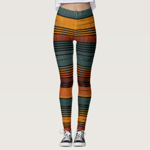 Rustieke warme strepen leggings