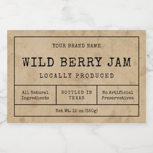 Rustieke Waterdichte Zelfgemaakte Jam Jar Label Voedselcontainer Etiket (Enkel label)