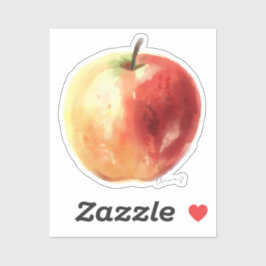 Rustieke Waterverf Apple Custom Cut-Out Sticker