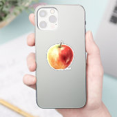 Rustieke Waterverf Apple Custom Cut-Out Sticker (Telefoon)