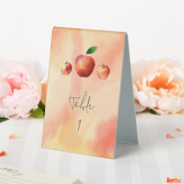 Rustieke Waterverf Apple Patroon Tafel Tent Sign