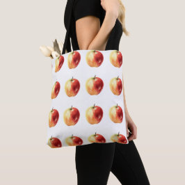 Rustieke Waterverf Apple Pattern Canvas tas