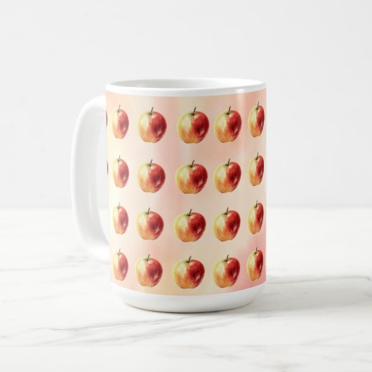 Rustieke Waterverf Apple Pattern Coffee Mok (Voorkant links)