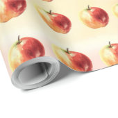 Rustieke Waterverf Apple Pattern Wrapping Paper Cadeaupapier (Rol Hoek)