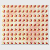 Rustieke Waterverf Apple Pattern Wrapping Paper Cadeaupapier (Vlak)