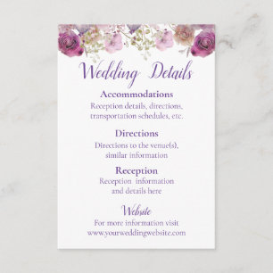 Rustieke Waterverf Beauty Wedding Informatiekaartje