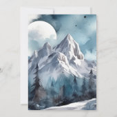 Rustieke Waterverf Bergbos Winterbruids Kaart (Achterkant)