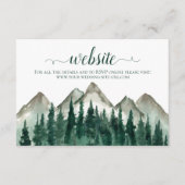 Rustieke Waterverf Bergen & dennenbruiloft Website Informatiekaartje (Voorkant)