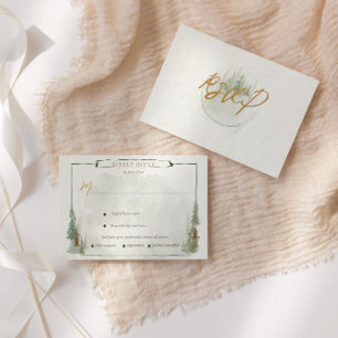 Rustieke Waterverf Bergen Maaltijdkeuze RSVP-kaart RSVP Kaartje