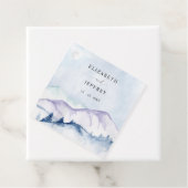 Rustieke Waterverf Bergen Outdoor Pine Bruiloft Bedankjes Labels (In situ)