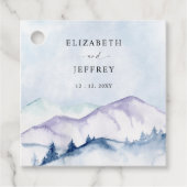 Rustieke Waterverf Bergen Outdoor Pine Bruiloft Bedankjes Labels (Voorkant)