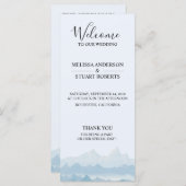 Rustieke waterverf berglandschap bruiloft programma (Voorkant / Achterkant)