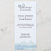 Rustieke waterverf berglandschap bruiloft programma (Voorkant)