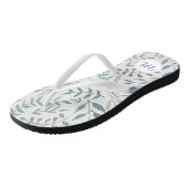 Rustieke Waterverf bladeren en gebladerte monogram Teenslippers (Schuin)