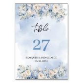 Rustieke waterverf blauw hortensia witte rozen kaart (Voorkant)