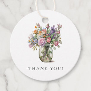 Rustieke Waterverf Bloemen 70e Verjaardag Bedankjes Labels