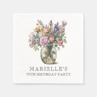 Rustieke Waterverf Bloemen 70e Verjaardag