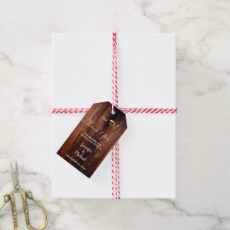 Rustieke waterverf bloemen houten trouw Dank je Cadeaulabel