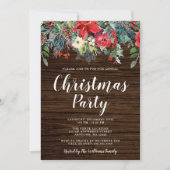 Rustieke Waterverf Bloemen Kerstfeest Kaart (Voorkant)