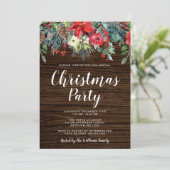 Rustieke Waterverf Bloemen Kerstfeest Kaart (Staand voorkant)