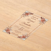 Rustieke Waterverf Bloemen Lijst Boho Huwelijk Acryl Uitnodigingen (Laagn)