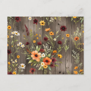 Rustieke Waterverf Bloemen met Wildflowers Briefkaart