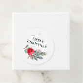 Rustieke Waterverf Bloemen Vrolijk Kerstfeest Bedankjes Labels (In situ)