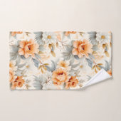 Rustieke Waterverf Bloemenprint Grijs Sinaasappel Bad Handdoek (Handdoek)