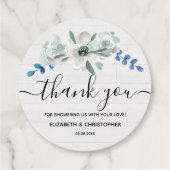 Rustieke Waterverf bloemig baby shower Dank u Bedankjes Labels (Achterkant)