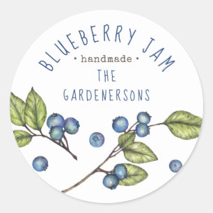 Rustieke Waterverf Blueberry Jam Classic Ronde Sti Sticker