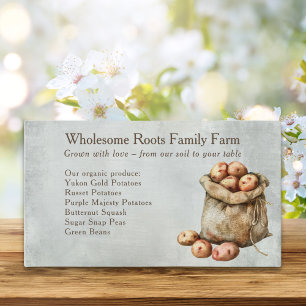 rustieke waterverf boerenmarkt, lokale producten visitekaartje