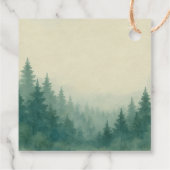 Rustieke waterverf bomen bos bruiloft Bedankt Bedankjes Labels (Achterkant)