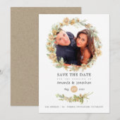 Rustieke Waterverf Bos Wilde Bloemen Trouwfoto Save The Date (Voorkant / Achterkant)