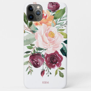 Rustieke waterverf botanische met monogram iPhone 11 pro max hoesje