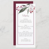 Rustieke Waterverf Bourgogne Groen Menu Kaarten (Voorkant / Achterkant)