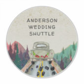 Rustieke Waterverf bruiloft shuttle label (Voorkant)