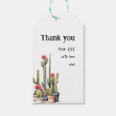 Rustieke Waterverf Cactus Aangepaste Bericht Cadeaulabel (Voorkant)