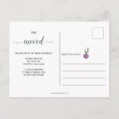 Rustieke Waterverf Cactus Pots Ik ben verhuisd Aankondigingskaart (Achterkant)