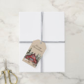 Rustieke Waterverf Country Christmas Foto Cadeaulabel (Met Touw)