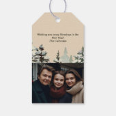 Rustieke Waterverf Country Christmas Foto Cadeaulabel (Achterkant)