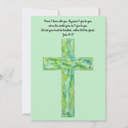 Rustieke Waterverf Cross Peace Bible Verse Kaart (Voorkant)